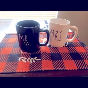 Rae Dunn Mr./Mrs. wedding mug set.